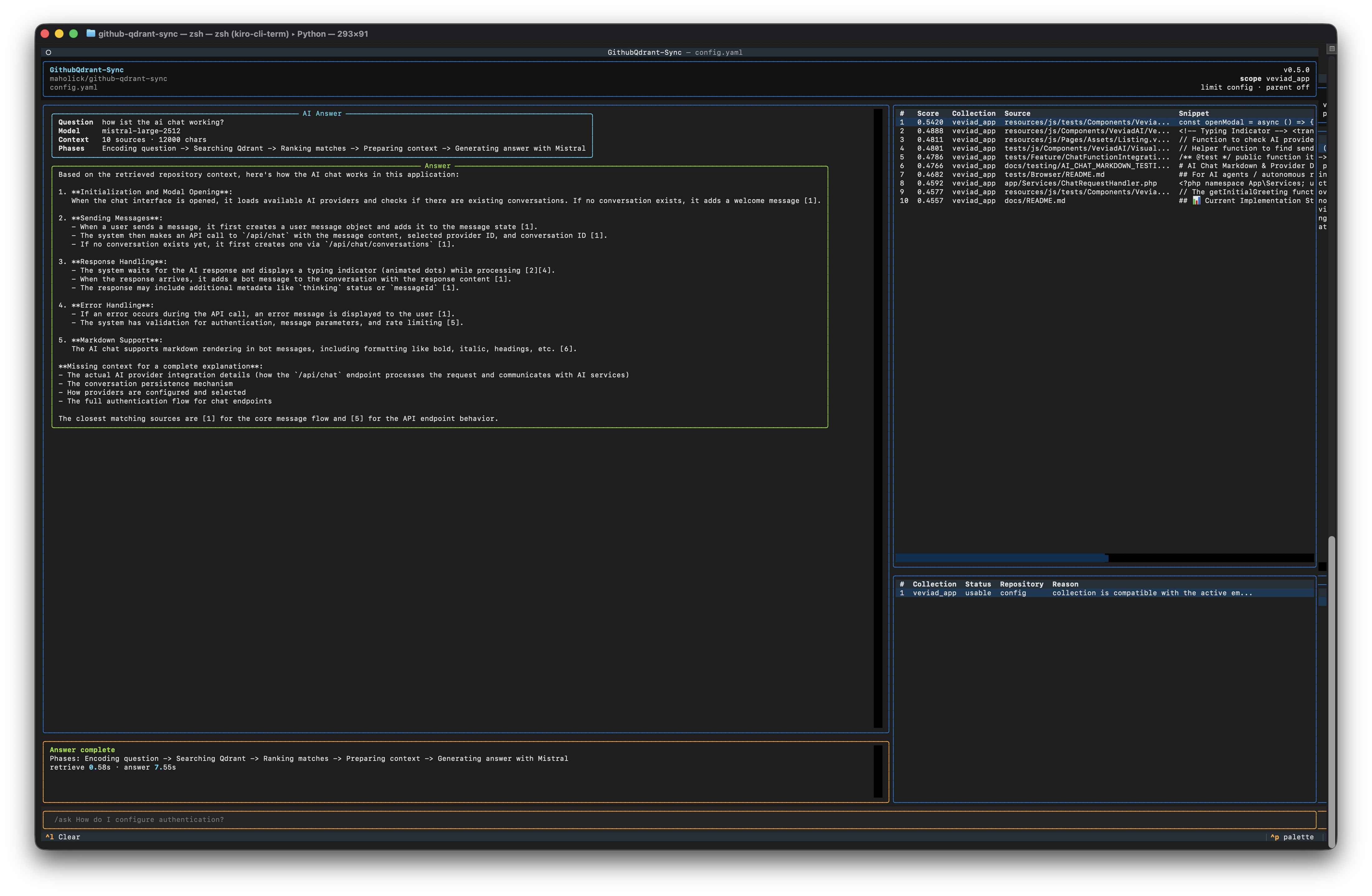 GitHub Qdrant Sync Terminal UI